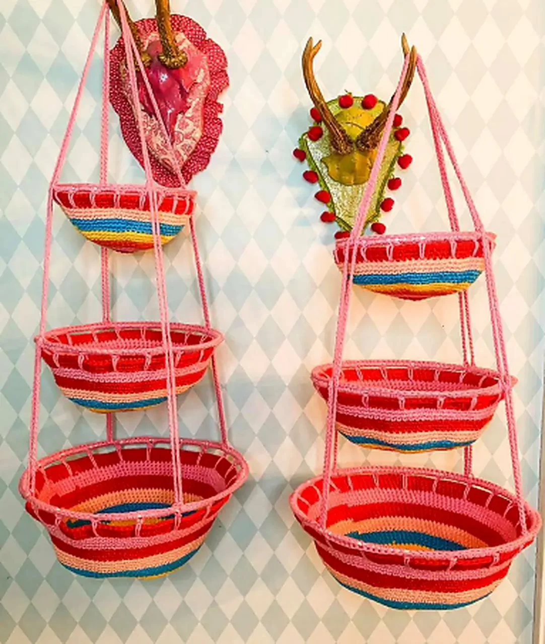 Create A Colorful Three-Tier Hanging Basket