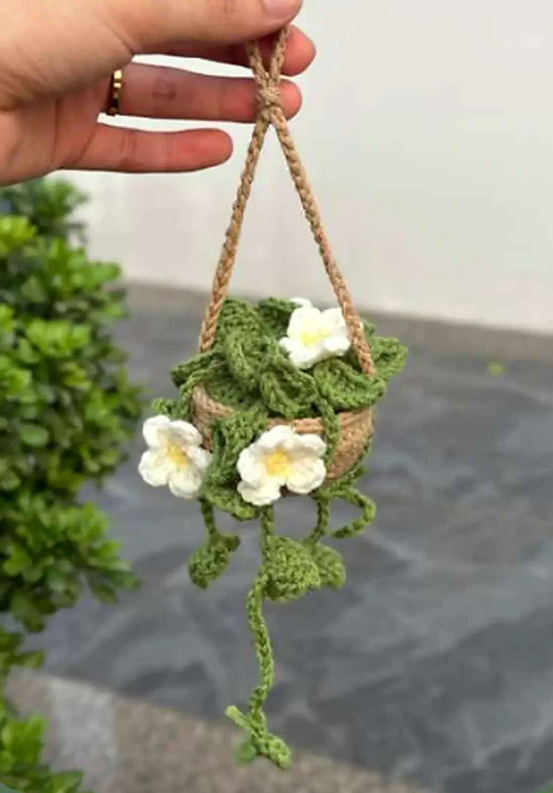 Charming Hanging Plant Car Crochet Pattern